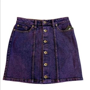Hot Topic Purple Tint Indigo Acid Wash Denim Mini Skirt Size Small NWT